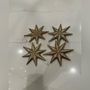 Kirklands Gold Glitter Star Ornaments